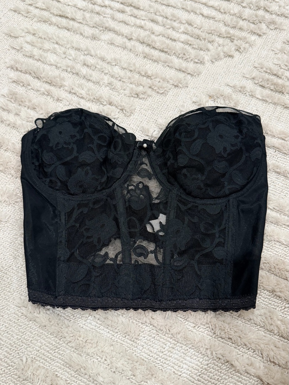 Valmont Black Lace Longline Bustier